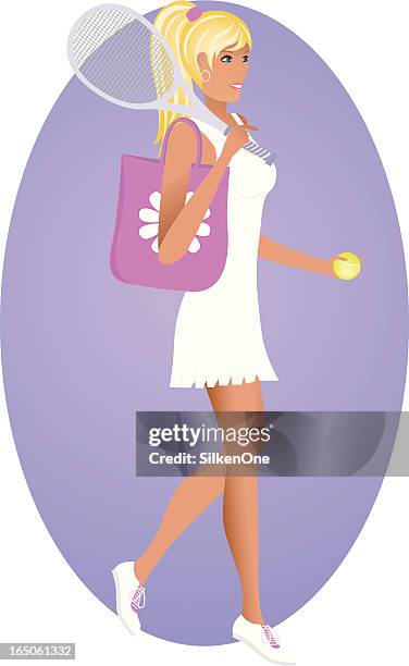 tennis player - tote stock illustrations