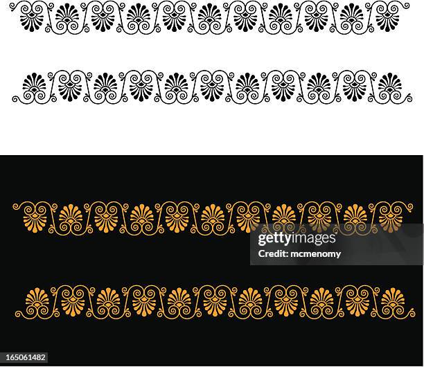 griechische mit blumenmuster - classical greek style stock-grafiken, -clipart, -cartoons und -symbole