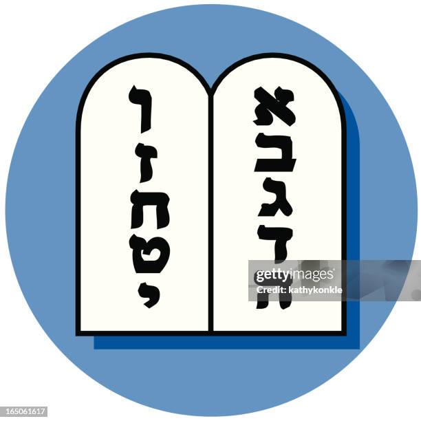 ilustraciones, imágenes clip art, dibujos animados e iconos de stock de los diez mandamientos icono - antiguo-testamento
