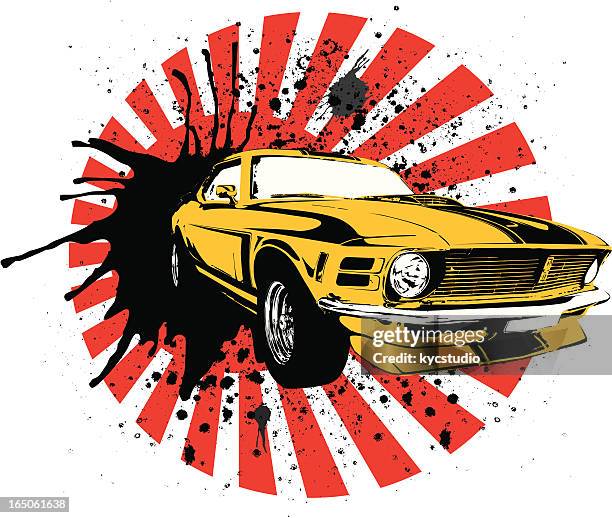 japan mustang schablone - sprint sport wettbewerbsform stock-grafiken, -clipart, -cartoons und -symbole