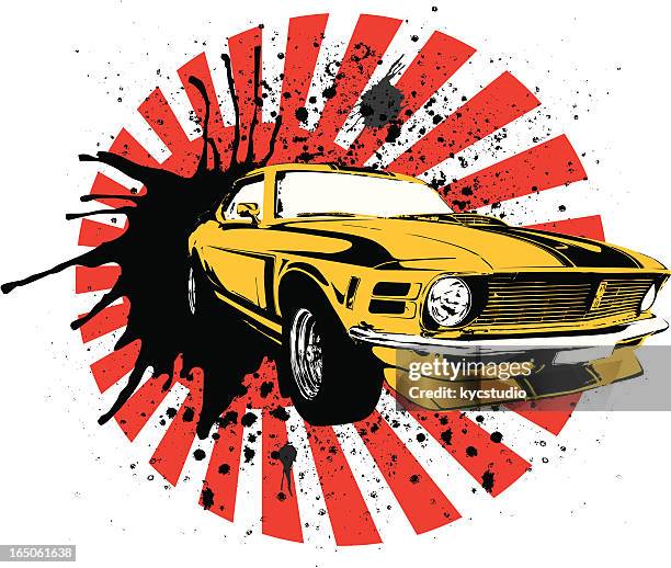 japan mustang schablone - japan racing stock-grafiken, -clipart, -cartoons und -symbole