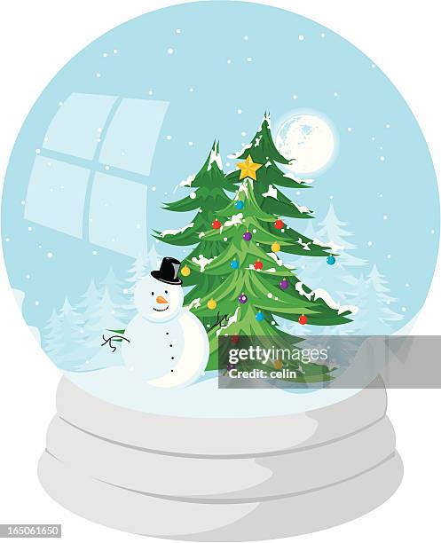 xmas globe - funny snow globe stock illustrations