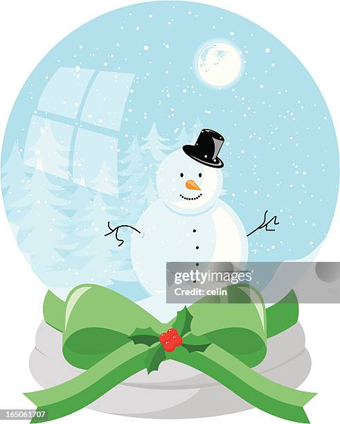 ilustrações, clipart, desenhos animados e ícones de globo de neve - funny snow globe