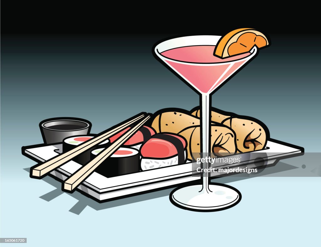 Sushi and Pink Martini