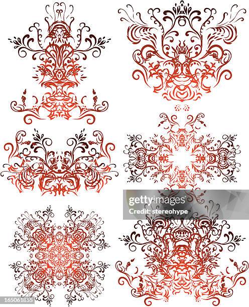 intricate vectorian ornaments - baroque stock illustrations