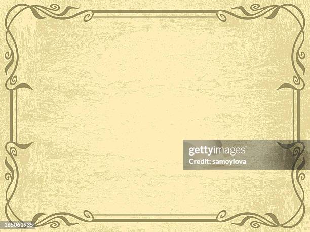 old paper with ornate border - scroll background stock illustrations