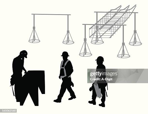 building foundations vector silhouette - working class stock illustrations