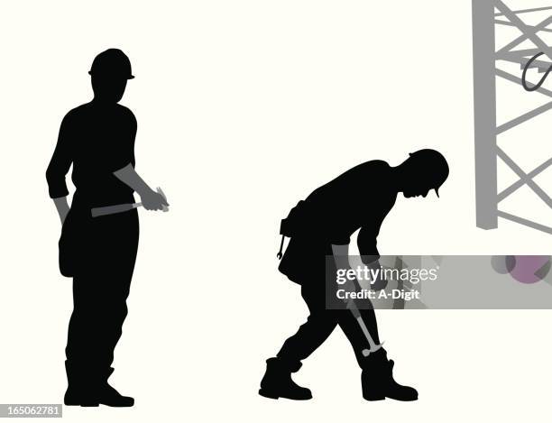 construction and hammer vector silhouette - work boots stock illustrations