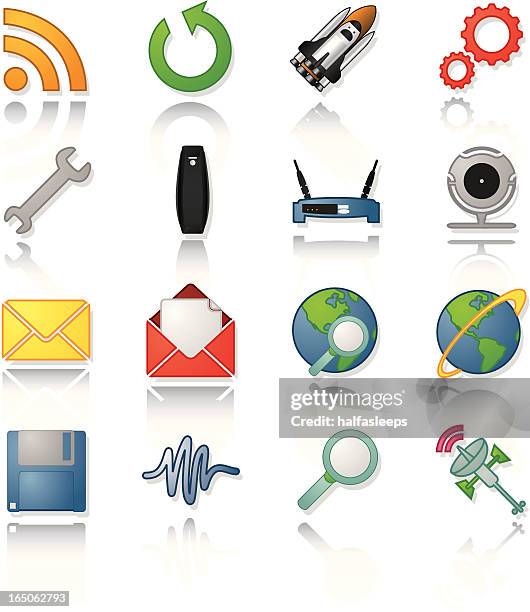 communication application icons - modem stock illustrations