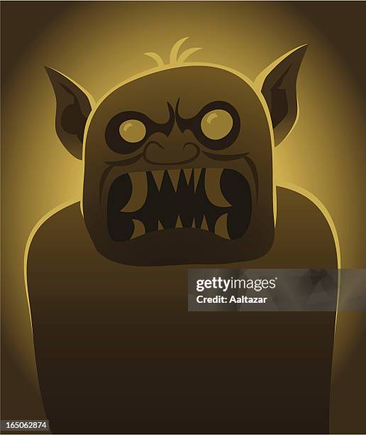 dunkle troll - ogre fiktionale figur stock-grafiken, -clipart, -cartoons und -symbole