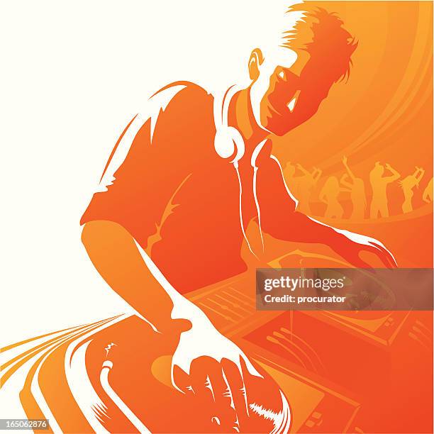 disc jockey - dj stock illustrations