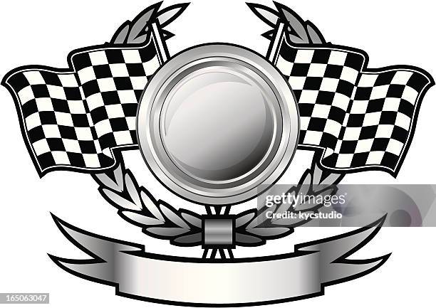 stockillustraties, clipart, cartoons en iconen met racing insignia - car rally