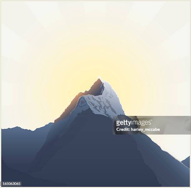 majestic mountain - mitre peak stock illustrations