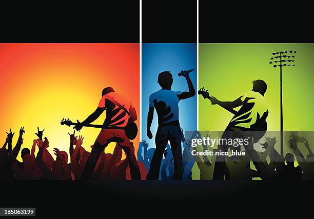 ilustraciones, imágenes clip art, dibujos animados e iconos de stock de live. - rock musician