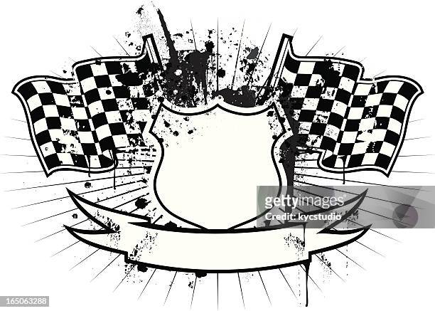 racing-shield - autorallye stock-grafiken, -clipart, -cartoons und -symbole