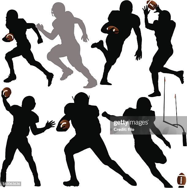 football silhouettes - american football goal posts stock illustrations