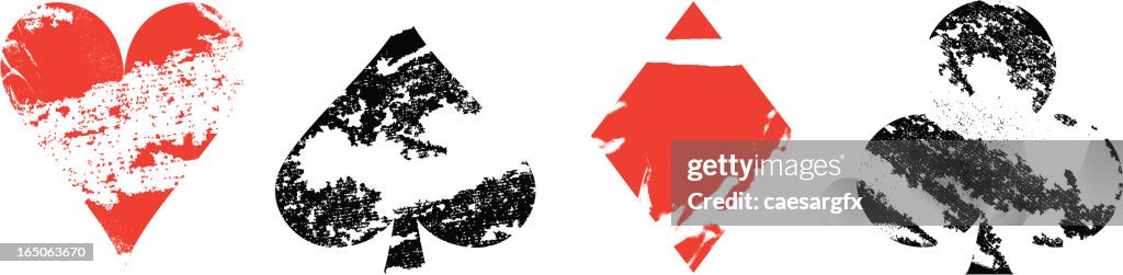 Grunge poker icons