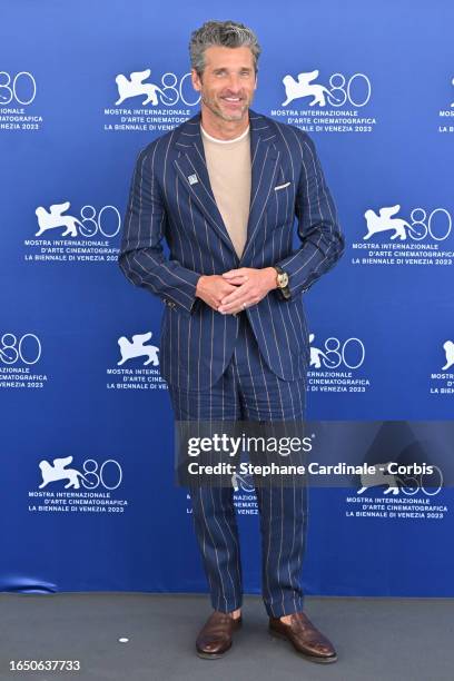 Patrick Dempsey attends a photocall for the movie "Ferrari" at the 80th Venice International Film Festival on August 31, 2023 in Venice, Italy.