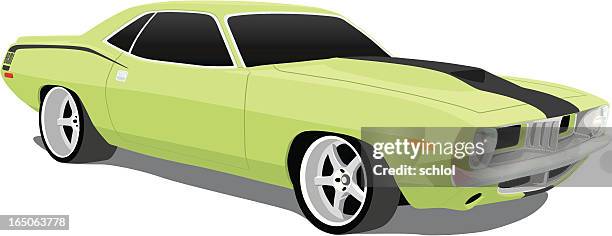 vektor cuda - american muscle car stock-grafiken, -clipart, -cartoons und -symbole