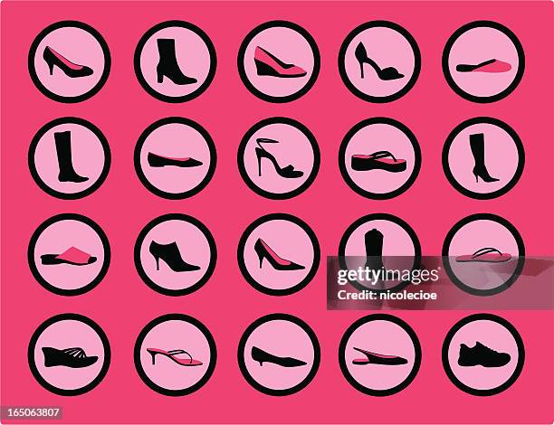 damenschuhe-symbole - pump dress shoe stock-grafiken, -clipart, -cartoons und -symbole