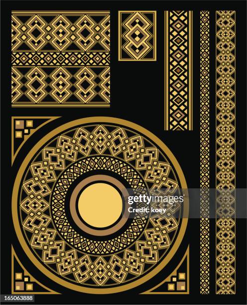decorative pattern - african pattern stock illustrations