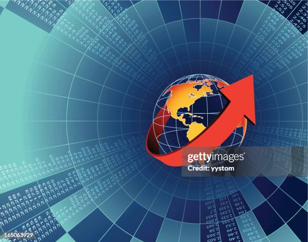 going global (blue) - accurate world map vector stock illustrations