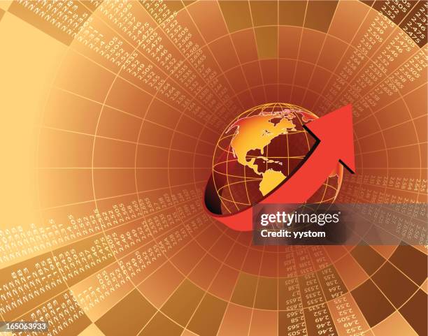 going global (brown) - unique perspective stock illustrations
