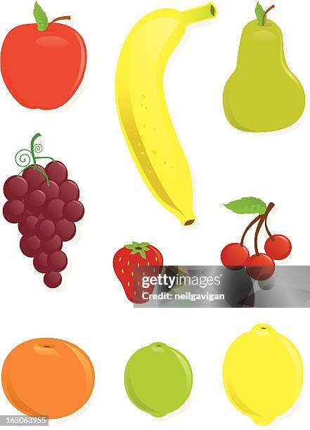 fruit collection - lemon peel stock illustrations