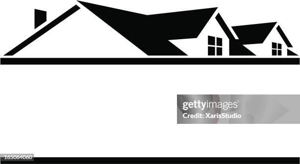 rooftop logo - mansion stock illustrations