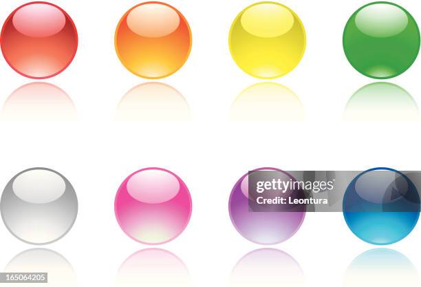 eight colourful marbles - common blue violet stock illustrations