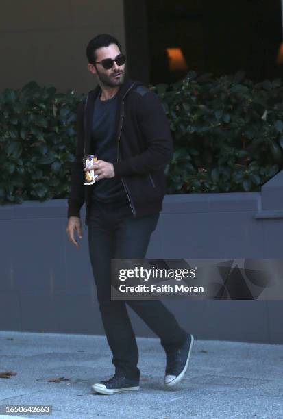 Tyler Hoechlin outside hotel on June 26, 2016 in Perth, Australia.