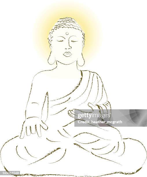 rustic buddah - buddha stock illustrations