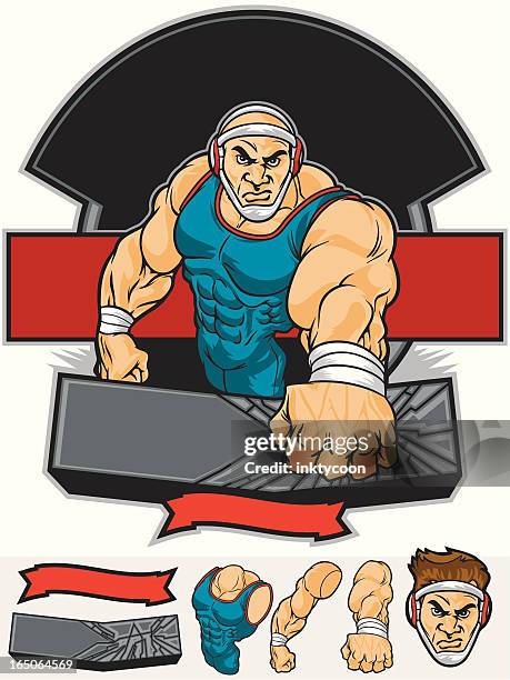 wrestling design - wrestler stock illustrations