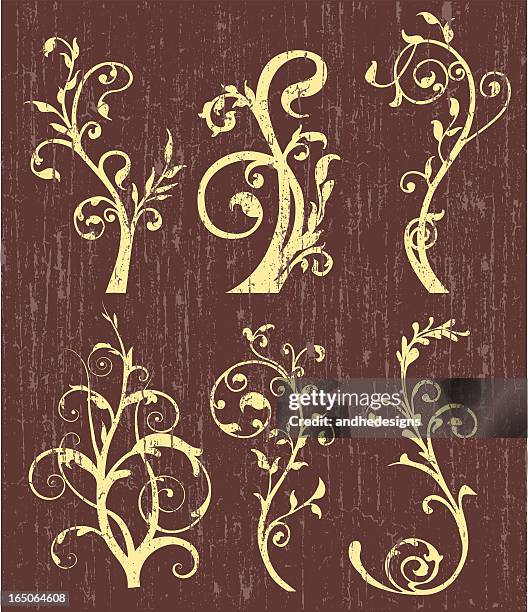 swirly design elements - shabby chic background stock illustrations
