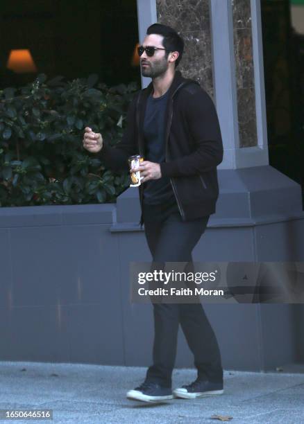 Tyler Hoechlin outside hotel on June 26, 2016 in Perth, Australia.