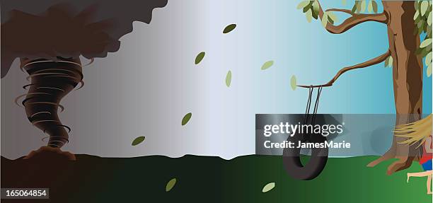 wild weather - tire swing stock illustrations