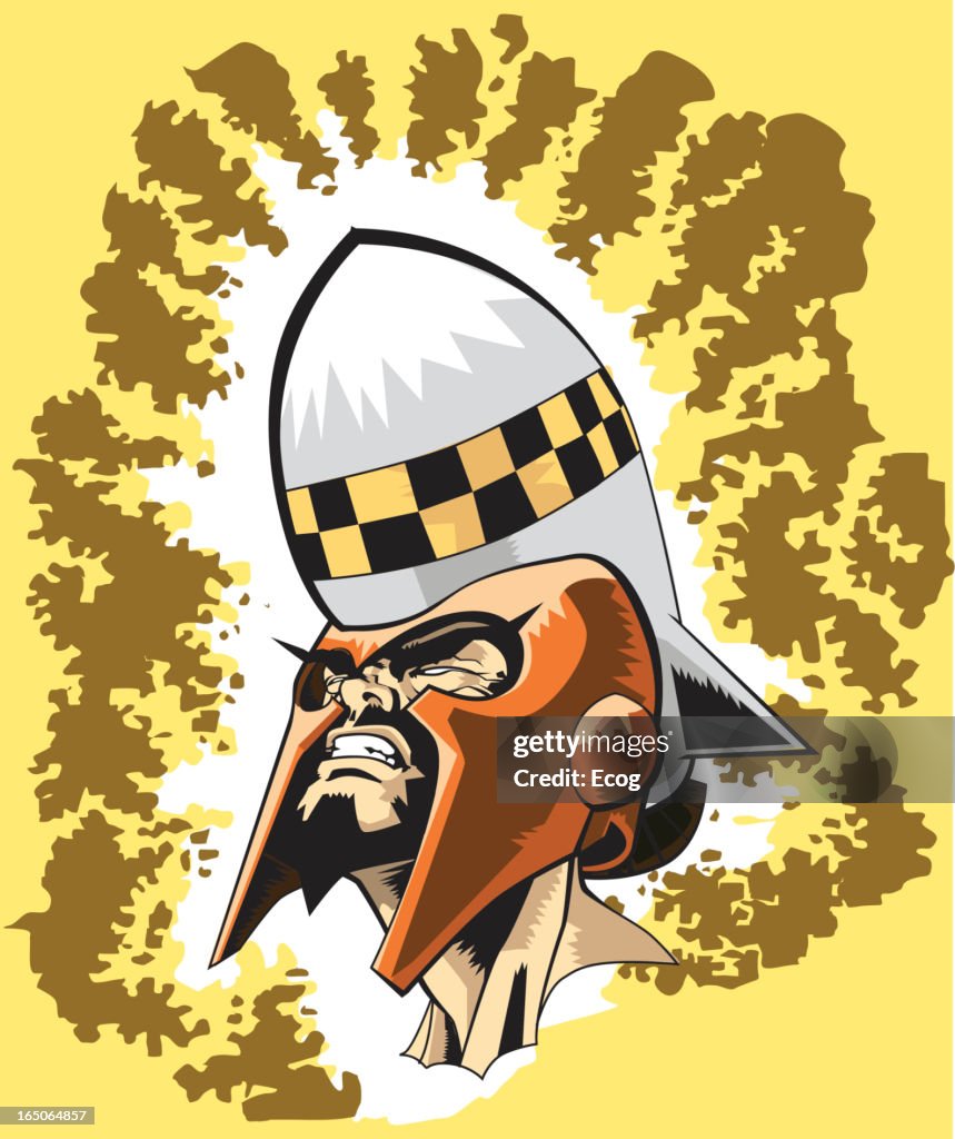 Barbarian with rocket Helmet