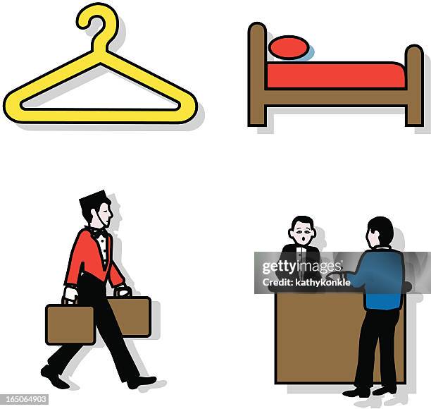 hotel - empty reception desk stock illustrations