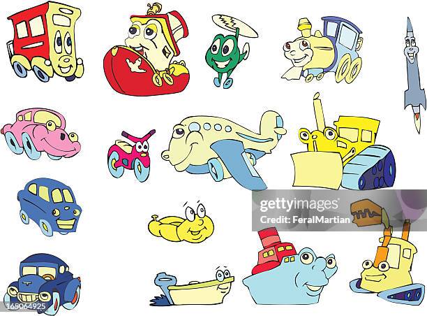 transportation cartoons - tugboat stock illustrations