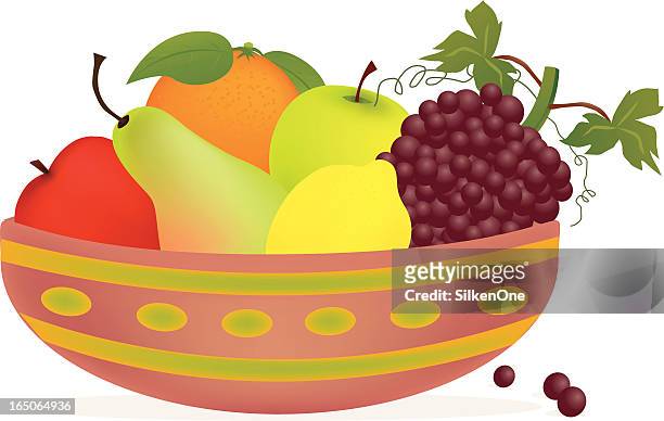 fruit bowl - clipart stock illustrations