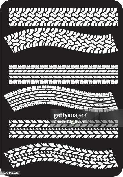 tire tread tracks - tyre marks stock illustrations