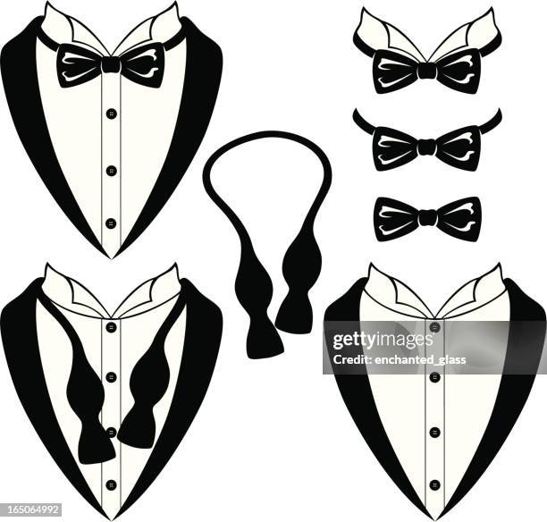 ilustrações de stock, clip art, desenhos animados e ícones de laço preto laços - smoking
