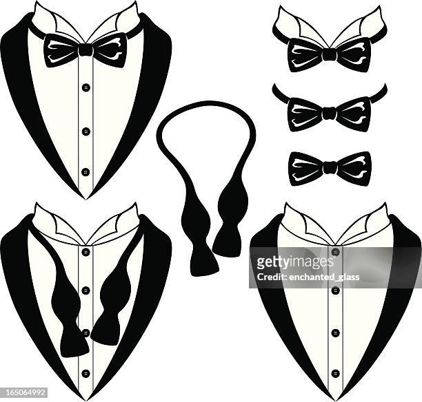 black bow ties - collar stock illustrations