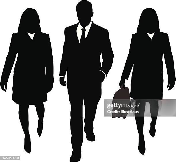 business team walking series - man walking towards camera stock illustrations
