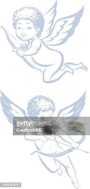 cupid - baby angel wings stock illustrations