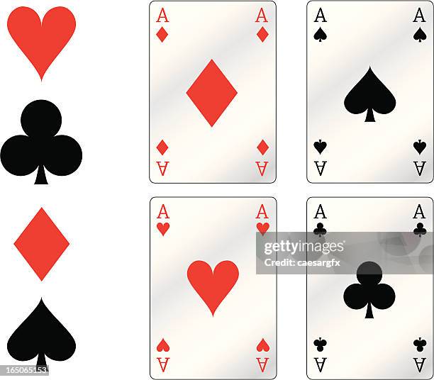 poker aces - ace of hearts stock illustrations