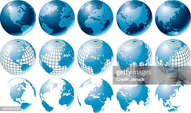 globe of the world - geodesy stock illustrations