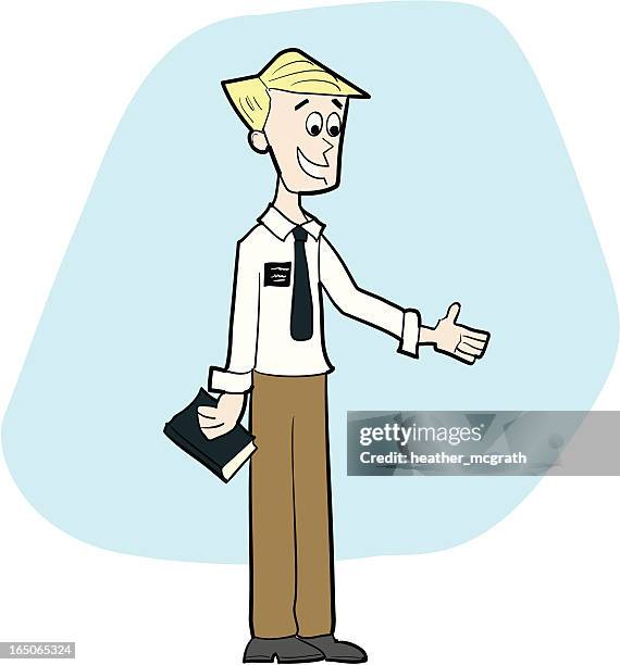 man speaking or teaching - smiling people shaking hands cartoon stock illustrations