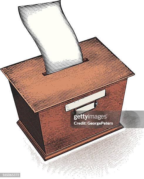 stockillustraties, clipart, cartoons en iconen met suggestion/ballot box - ideeënbus