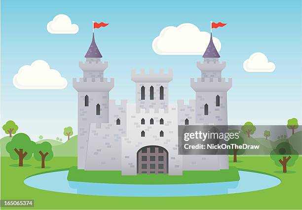 märchenschloss - märchenschloss stock-grafiken, -clipart, -cartoons und -symbole